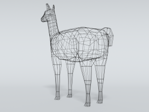 low poly cartoon llama guanaco 3D Model