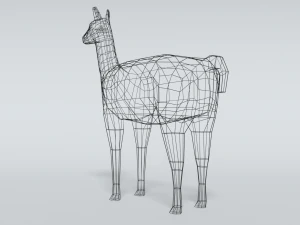 low poly cartoon llama guanaco 3D Model