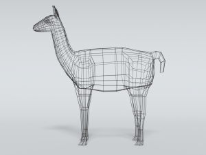 low poly cartoon llama guanaco 3D Model