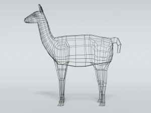 low poly cartoon llama guanaco 3D Model