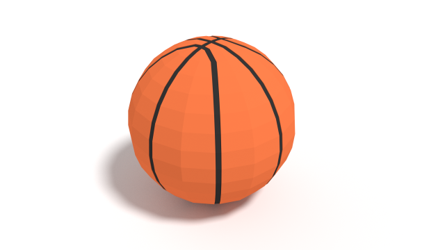 low poly cartoon basketball ball free 3D Model .c4d .max .obj .3ds .fbx .stl .blend 