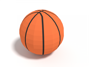 low poly cartoon basketball ball free 3D Model