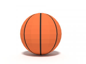 low poly cartoon basketball ball free 3D Model