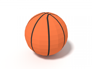 low poly cartoon basketball ball free 3D Model