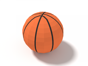 low poly cartoon basketball ball free 3D Model