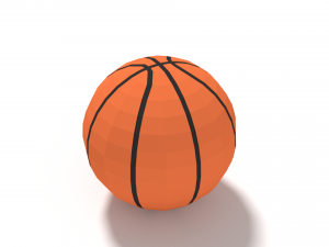 low poly cartoon basketball ball free 3D Model