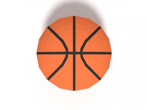 low poly cartoon basketball ball free 3D Model