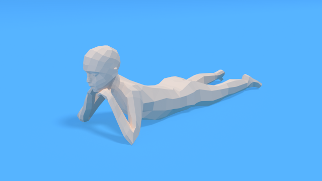 low poly kid laying down Model 3D .c4d .max .obj .3ds .fbx .stl .blend 