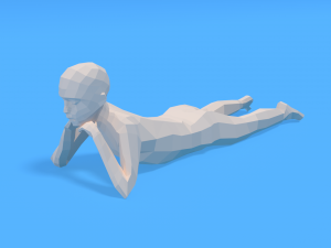 low poly kid laying down Modèle 3D