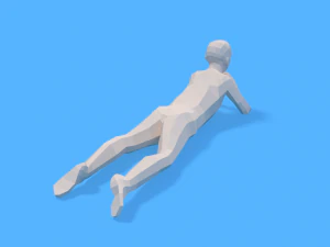low poly kid laying down 3D Model