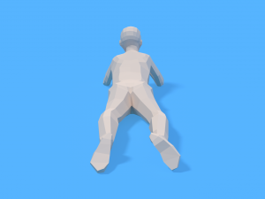low poly kid laying down Model 3D