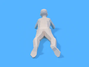 low poly kid laying down 3D Model