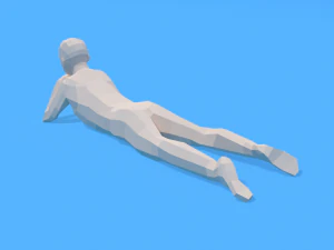 low poly kid laying down 3D Model