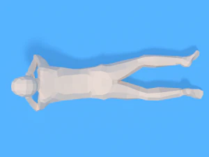 low poly kid laying down 3D Model