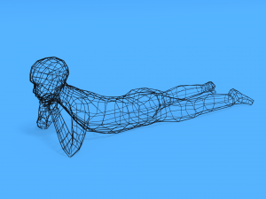 low poly kid laying down Model 3D