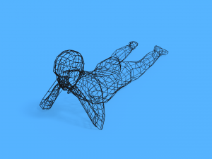 low poly kid laying down Model 3D