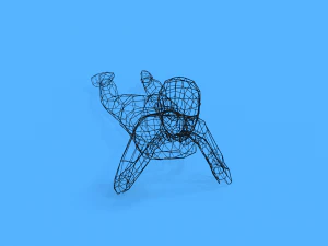 low poly kid laying down 3D Model