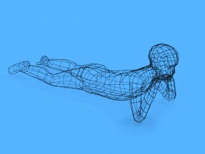 low poly kid laying down 3D Model