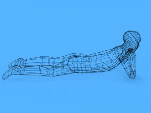 low poly kid laying down 3D Model