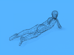 low poly kid laying down Model 3D