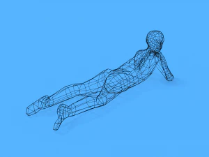 low poly kid laying down 3D Model
