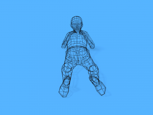 low poly kid laying down Model 3D
