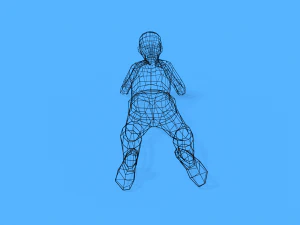 low poly kid laying down 3D Model