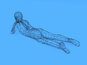 low poly kid laying down Model 3D