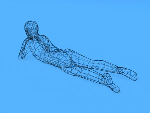 low poly kid laying down 3D Model