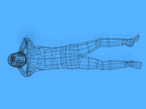 low poly kid laying down Model 3D