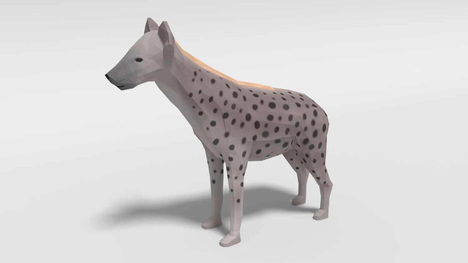 low poly cartoon hyena 3D Model .c4d .max .obj .3ds .fbx .stl .blend 