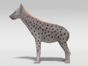 low poly cartoon hyena 3D Model