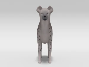 low poly cartoon hyena 3D Model
