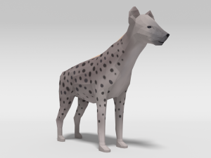 low poly cartoon hyena Modelo 3D