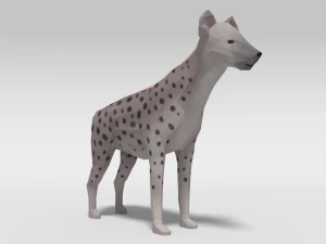 low poly cartoon hyena 3D Model