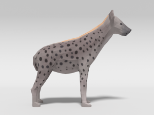 low poly cartoon hyena Modelo 3D