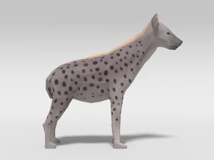low poly cartoon hyena 3D Model