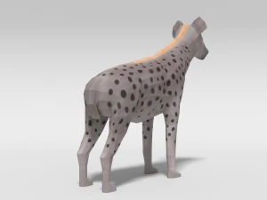 low poly cartoon hyena 3D Model