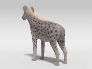 low poly cartoon hyena Modelo 3D