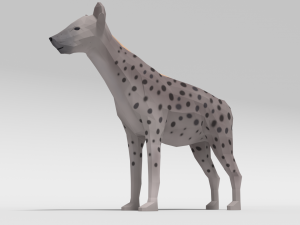 low poly cartoon hyena Modelo 3D