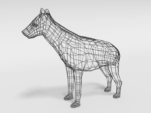 low poly cartoon hyena 3D Model