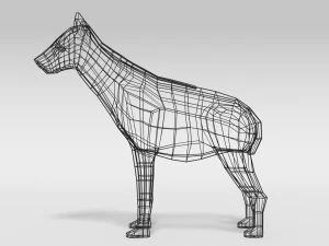 low poly cartoon hyena 3D Model