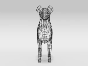 low poly cartoon hyena 3D Model