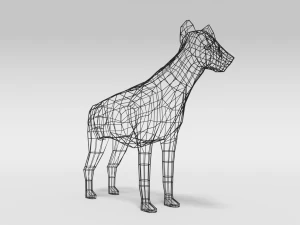 low poly cartoon hyena 3D Model