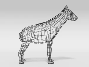low poly cartoon hyena 3D Model