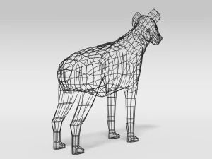 low poly cartoon hyena 3D Model
