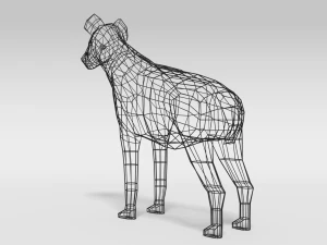 low poly cartoon hyena 3D Model
