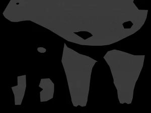 low poly cartoon hyena 3D Model