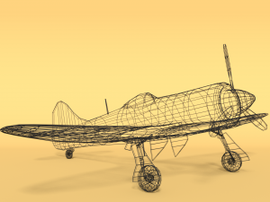 low poly cartoon hawker tempest mkii airplane 3D 模型