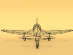 low poly cartoon hawker tempest mkii airplane 3D 模型